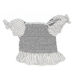 Jessica Simpson Size 10-12 Girls Black & White Puff Sleeve Blouse